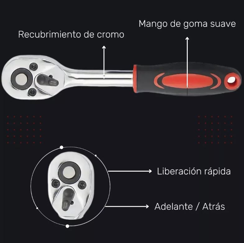 Juego de llaves de tubo de 46 piezas